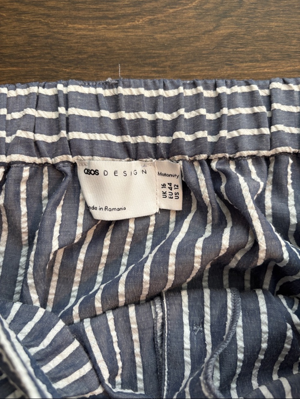 Striped Button-Front Blue Midi Skirt - Picture 2 of 4